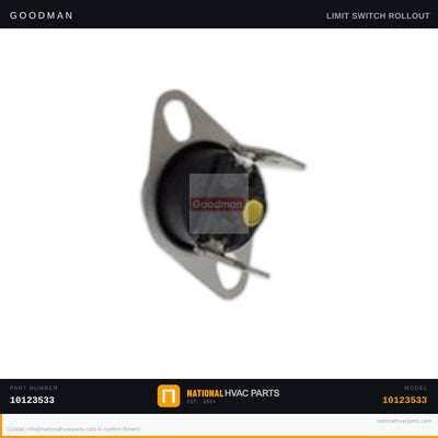 OEM Goodman Manual Reset Limit Switch for GMH950704CXAE — 10123533