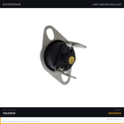 OEM Goodman Manual Reset Limit Switch for WGFM195070S3BAD — 10123533