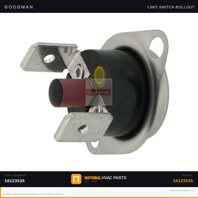 OEM Goodman Manual Reset Limit Switch (Red) for WGFM195070S3BAD — 10123535