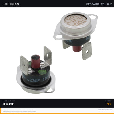 Goodman Manual Reset Rollout Limit Switch for ACVC960603BNAA — 10123538