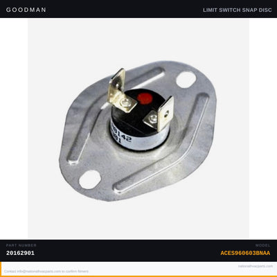 Goodman Primary Limit Switch for ACES960603BNAA Furnace — 20162901