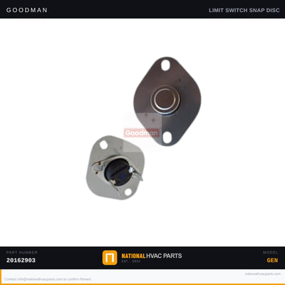 Goodman 150°F Primary Limit Switch for ACSS961005CNAA — 20162903