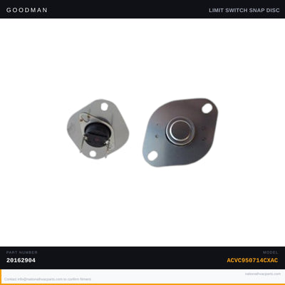 Goodman Primary Limit Temperature Control for ACVC950714CXAC — 20162904