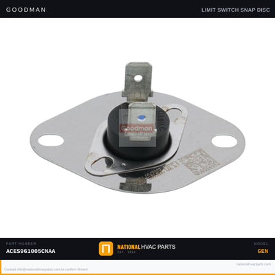 Goodman 150°F Primary Limit Switch for ACES961005CNAA — 20162903