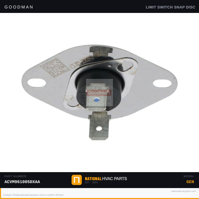 Goodman 150°F Primary Limit Switch for ACVM961005DXAA — 20162903