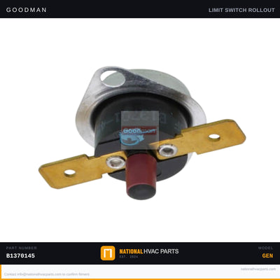 Goodman 300°F Rollout Limit Switch for ADS80453ANA — B1370145