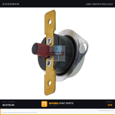 Goodman 300F Manual Rollout Limit Switch for ADS80904BNA — B1370145