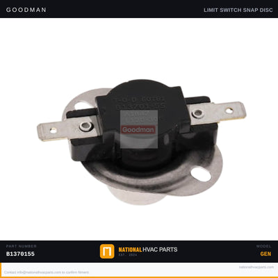 Goodman 120°F Auxiliary Limit Switch for ADS80453ANA — B1370155