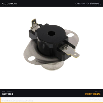 OEM Goodman 170°F Primary Limit Switch for AMH80704BNAA — B1370188