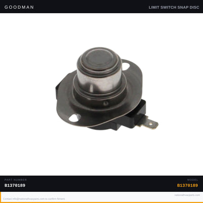 OEM Goodman 200°F Primary Limit Switch for AMH80905CXAA — B1370189