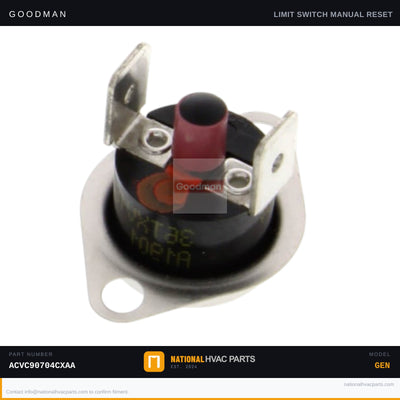 Goodman Manual Reset Limit Switch for ACVC90704CXAA — 10123534