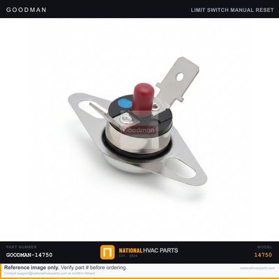OEM Goodman Manual Reset Limit Switch for WGGE4360A140MAB — 10123532