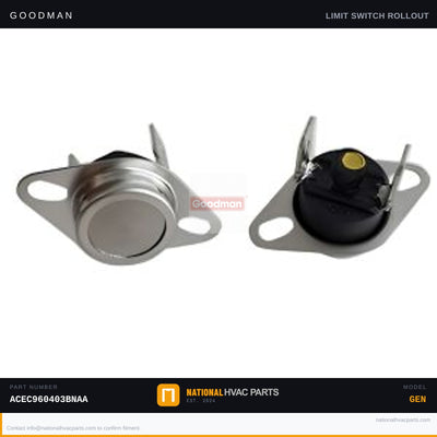 Goodman Manual Reset Limit Switch for ACEC960403BNAA — 10123533