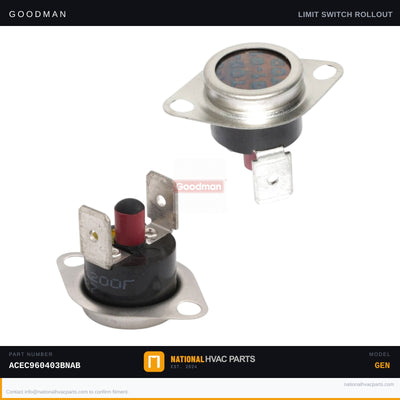 Goodman Manual Reset Limit Switch for ACEC960403BNAB — 10123533