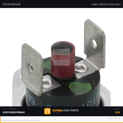 Goodman Manual Reset Limit Switch for ACEC960603BNAA — 10123538