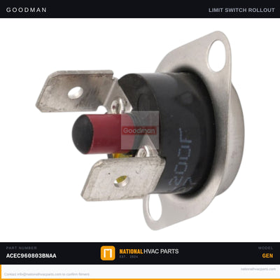 Goodman Manual Reset Limit Switch for ACEC960803BNAA — 10123533