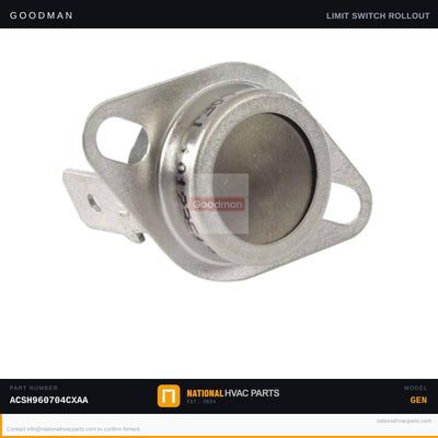 Goodman Manual Reset Limit Switch for ACSH960704CXAA — 10123517