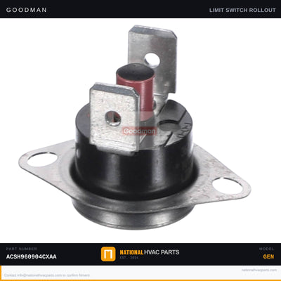 Goodman Manual Reset Limit Switch for ACSH960904CXAA Furnace — 10123534