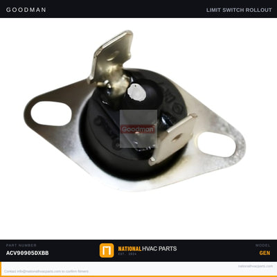 Goodman Manual Reset Limit Switch for ACV90905DXBB — 10123517