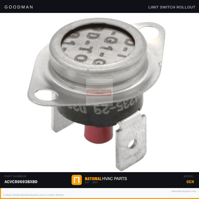 Goodman Manual Reset Limit Switch for ACVC80603BXBD — 10123529