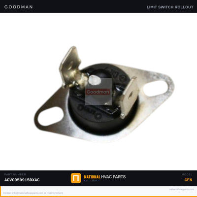 Goodman Manual Reset Limit Switch for ACVC950915DXAC — 10123517