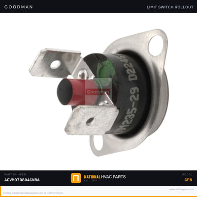 Goodman Manual Reset Limit Switch for ACVM970804CNBA Furnace — 10123529
