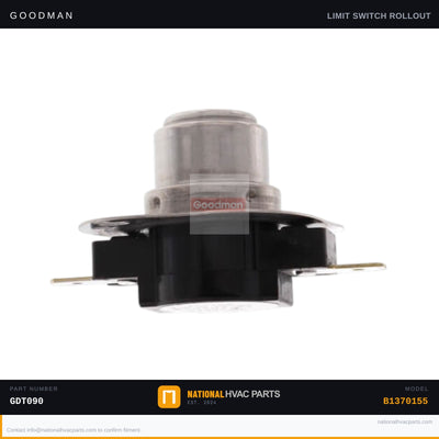 OEM Goodman 120°F Auxiliary Limit Switch for GDT090-4B — B1370155