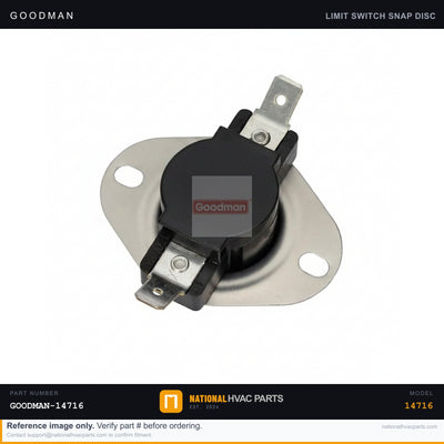 OEM Goodman Auxiliary Auto-Reset Limit Switch for WGGE4348A115MAB — 20269903