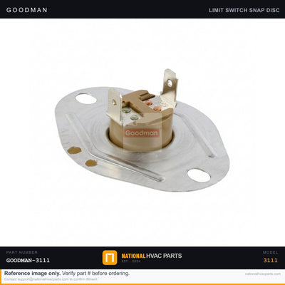 OEM Goodman 120F Auxiliary Limit Switch for ADS80904BNA — B1370155