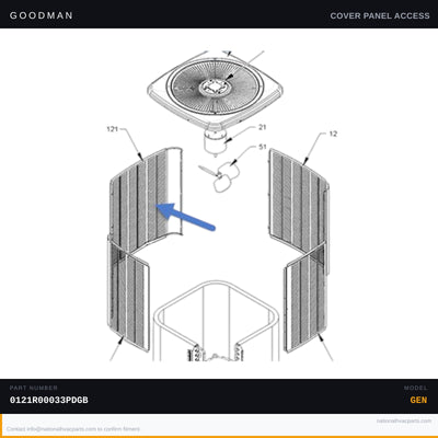 Goodman Louvered Side Panel for DSX160361AA — 0121R00033PDGB