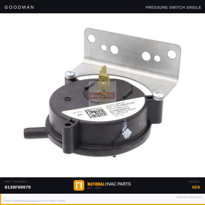 Goodman Pressure Switch for ACSH961155DXAA Furnace — 0130F00070
