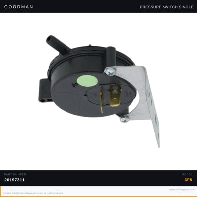Goodman -0.60 in WC NO Pressure Switch for ACSH961155DXAA — 20197311