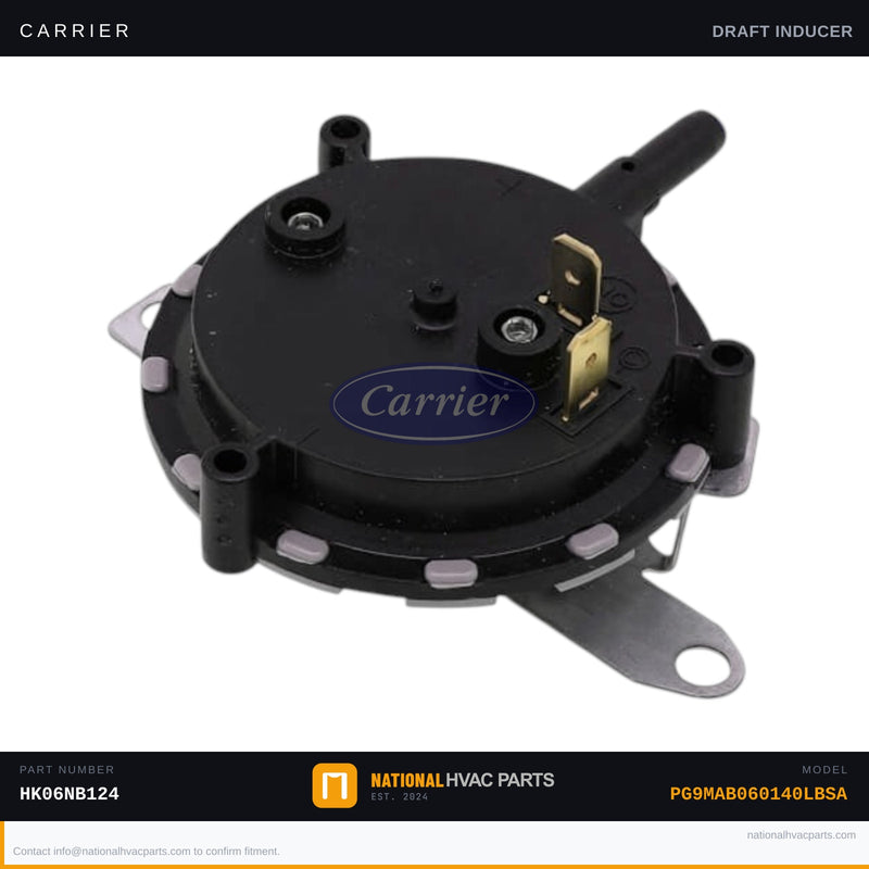 OEM Carrier Pressure Switch w/ Bracket HK06NB124 — PG9MAB060140LBSA