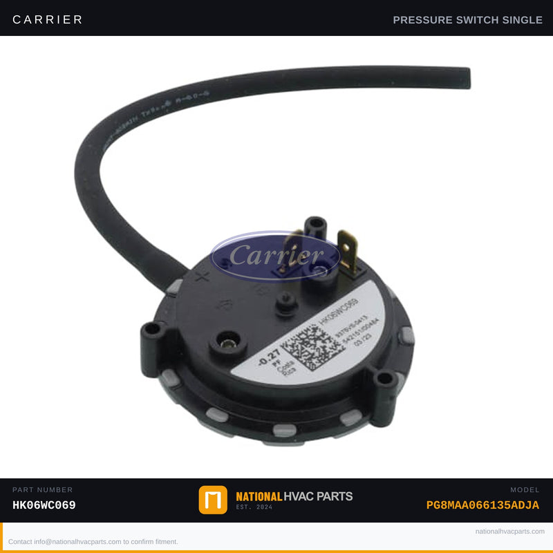 OEM Carrier Air Pressure Switch for PG8MAA066135ADJA Furnace