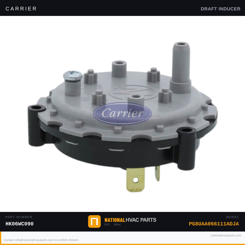 OEM Carrier Pressure Switch w/ Bracket HK06WC090 — PG8UAA066111ADJA