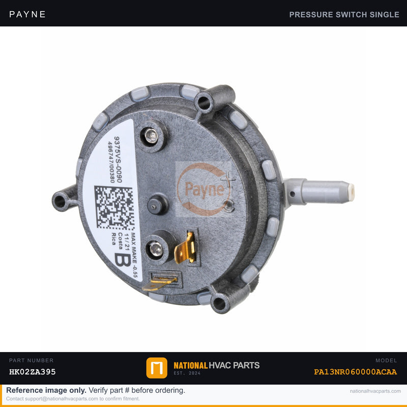 OEM Payne Pressure Switch High & Low for PA13NR060000ACAA