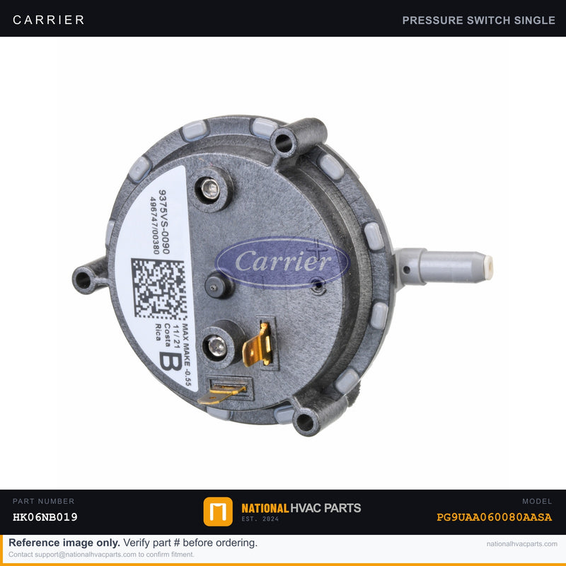OEM Carrier Gas Furnace Pressure Switch for PG9UAA060080AASA