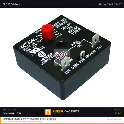 OEM Goodman EEP Time Delay Relay for ARUF042-00A-1 Air Handler — B1370738