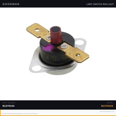 OEM Goodman 350°F Rollout Switch for GMP100-3 Furnace — B1370154