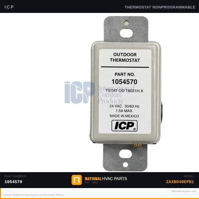 ICP Outdoor Thermostat for ZAXB040EPB1 — Honeywell T6031H Temperature Control | Ships Today