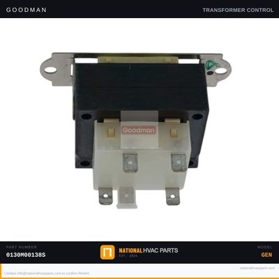 Goodman 40VA 24V Transformer for CPC0360103DHXCBA — 0130M00138S