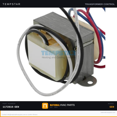 Tempstar 40VA Transformer for T9UHX060F12A2 — 115V to 24V Control | Ships Today