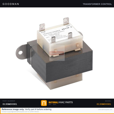 Goodman 40 VA 24V Transformer for DCC072XXX6BXXXAA — 0130M00081