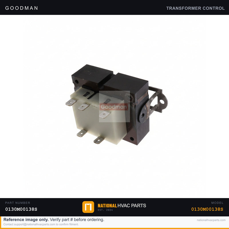 OEM Goodman 40VA 24V Transformer for CPC0360103DHXCBA — 0130M00138S