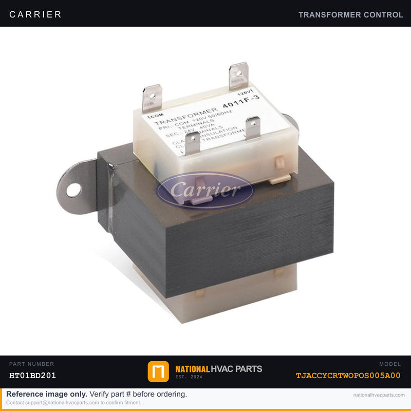 OEM Carrier Control Transformer 40VA 200-460V for TJACCYCRTWOPOS005A00