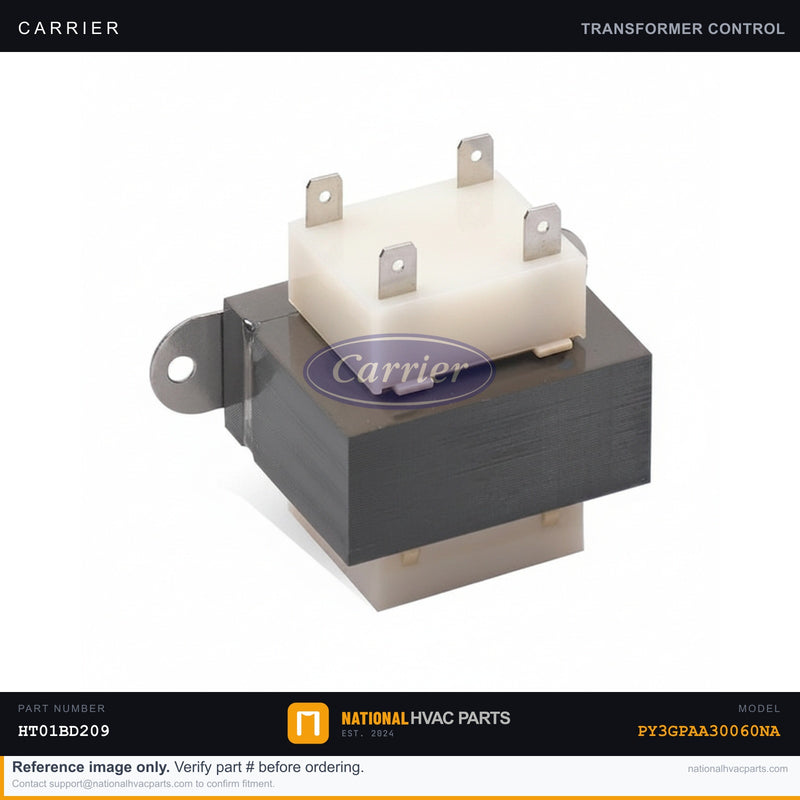 OEM Carrier Control Transformer 40VA 208/240V–24V for PY3GPAA30060NA