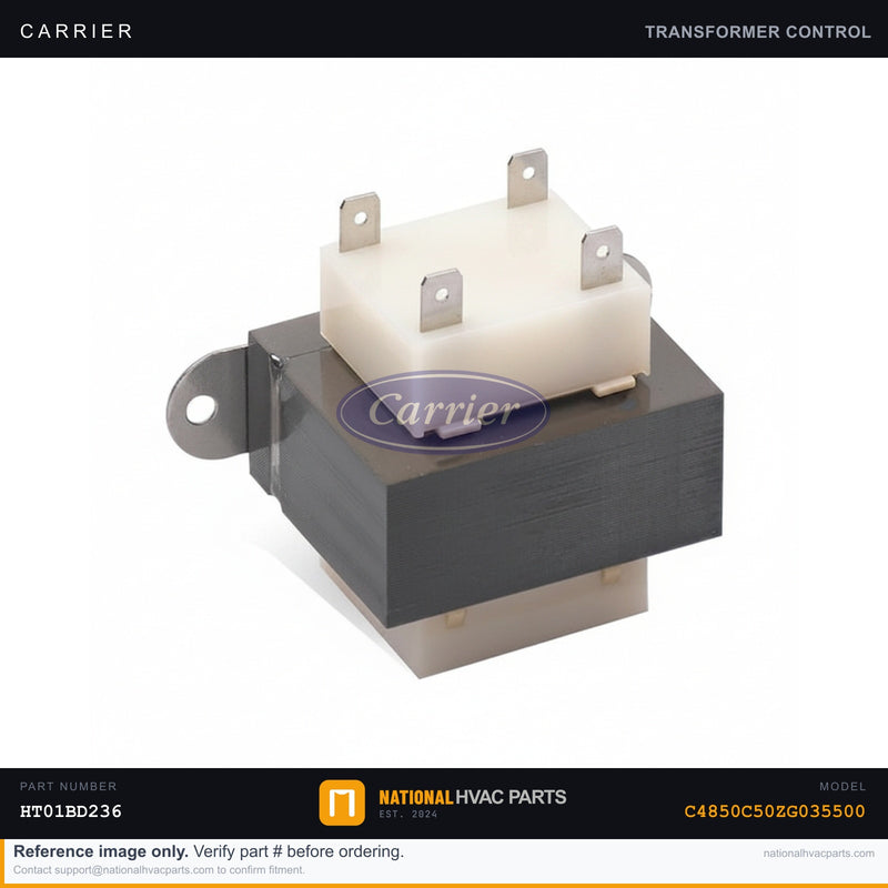 OEM Carrier 40VA 120V to 24V Control Transformer for C4850C50ZG035500 — Ships Today