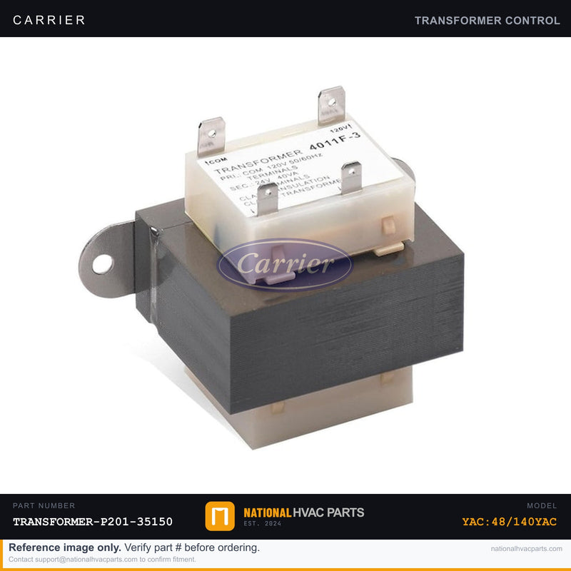 OEM Carrier Transformer 50VA 120/240–24V for 48/140YAC-104C