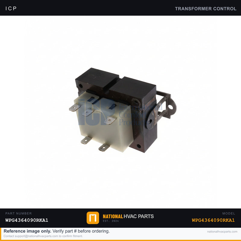 ICP 40VA Transformer for WPG4364090RKA1 — 208/230V to 24V | Ships Today