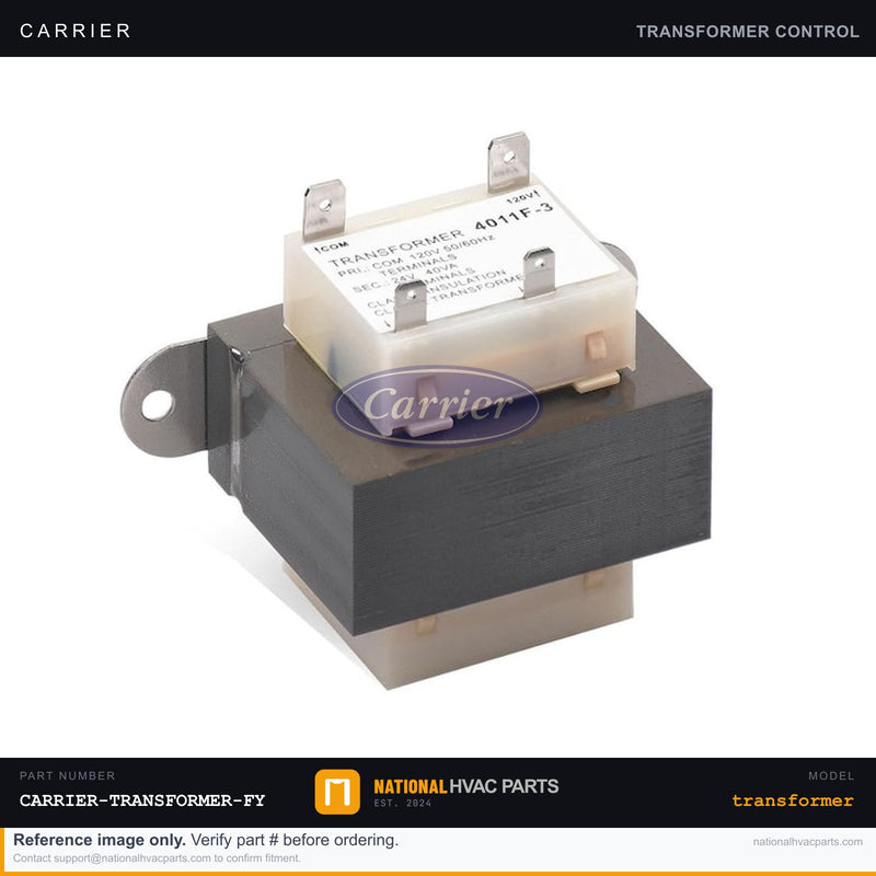 Genuine OEM Carrier Transformer for Fan Coil Model FY5BNB060L00AAAA | National HVAC Parts
